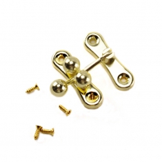 Single Small Utility Hinge Brass Plated 56mm x 13mm